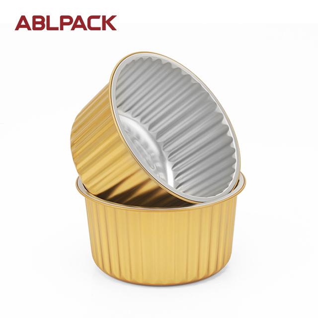 ABLPACK 1730 ML/ 58.5 OZ golden color aluminum foil pots with PP lid ABLPACK 1730 ML/ 58.5 OZ golden color aluminum foil pots with PP lid