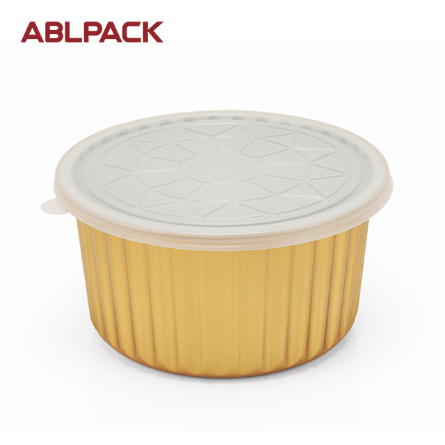ABLPACK 1730 ML/ 58.5 OZ golden color aluminum foil pots with PP lid ABLPACK 1730 ML/ 58.5 OZ golden color aluminum foil pots with PP lid