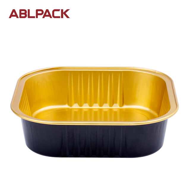 ABLPACK 220 ML/7.4 OZ square shape aluminum foil container with PET lid ABLPACK 220 ML/7.4 OZ square shape aluminum foil container with PET lid