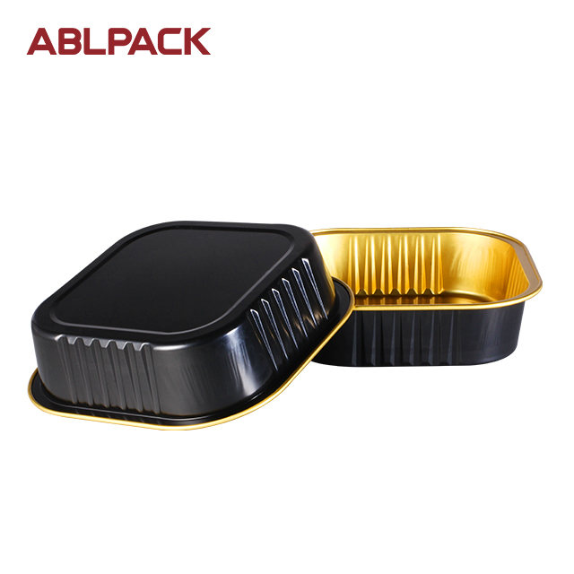 ABLPACK 220 ML/7.4 OZ square shape aluminum foil container with PET lid ABLPACK 220 ML/7.4 OZ square shape aluminum foil container with PET lid