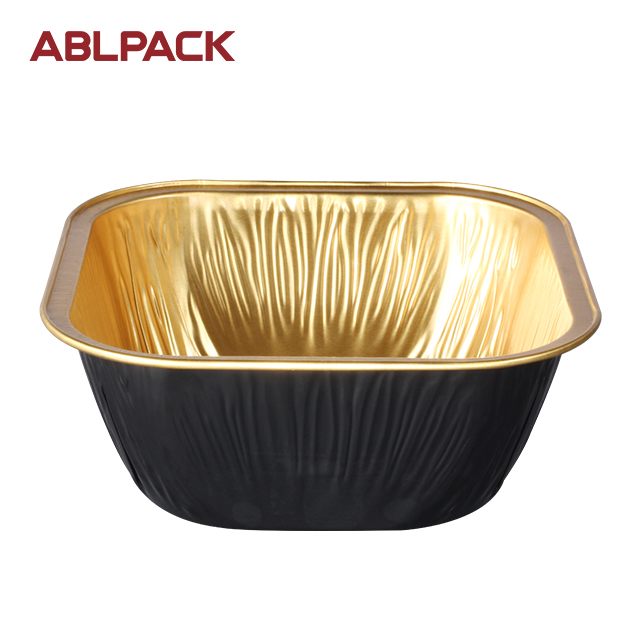 China High Quality To Go Food Containers Factory – ABLPACK 230 ML/7.7OZ square shape aluminum foil container with PET lid – ABL Baking detail pictures