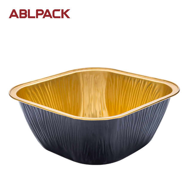 China High Quality To Go Food Containers Factory – ABLPACK 230 ML/7.7OZ square shape aluminum foil container with PET lid – ABL Baking detail pictures