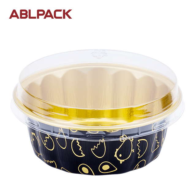 ABLPACK 235 ML/ 7.8 OZ middle size aluminum foil baking cups with PET lid