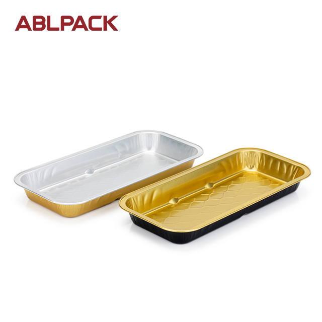 ABLPACK 248ML/8.3 OZ Rectangular shape aluminum foil baking tray with pet lid sandwich box ABLPACK 248ML/8.3 OZ Rectangular shape aluminum foil baking tray with pet lid sandwich box