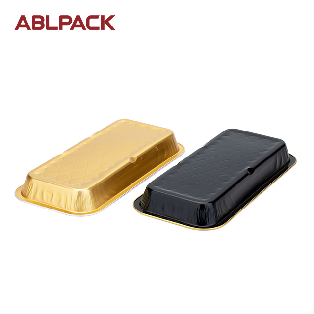 ABLPACK 248ML/8.3 OZ Rectangular shape aluminum foil baking tray with pet lid sandwich box ABLPACK 248ML/8.3 OZ Rectangular shape aluminum foil baking tray with pet lid sandwich box