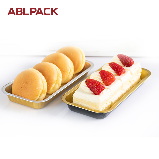 ABLPACK 248ML/8.3 OZ Rectangular shape aluminum foil baking tray with pet lid sandwich box