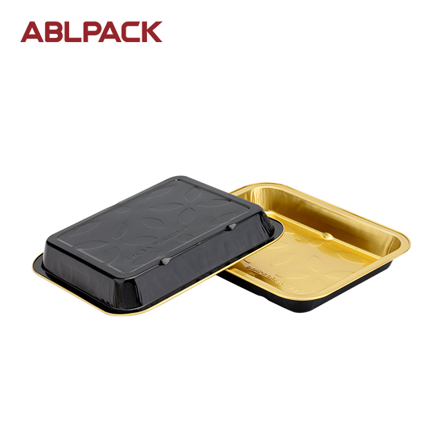 ABLPACK 298ML/10OZ Rectangular shape aluminum foil baking tray with PET/PP lid ABLPACK 298ML/10OZ Rectangular shape aluminum foil baking tray with PET/PP lid
