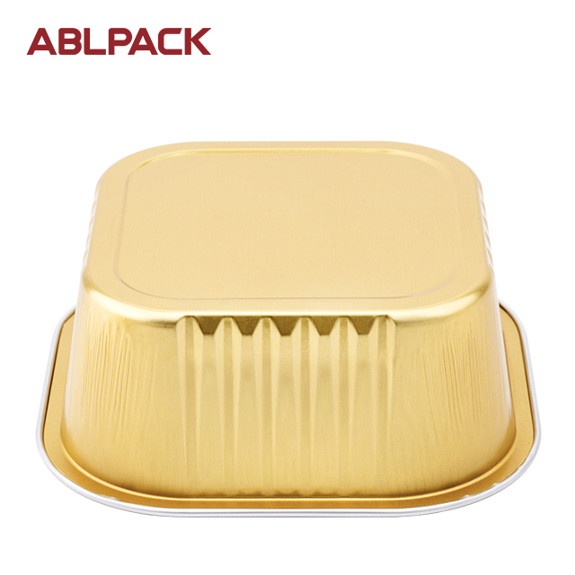 ABLPACK 300 ML/10 OZ Square Aluminum Foil Food Container Take Away with Lid ABLPACK 300 ML/10 OZ Square Aluminum Foil Food Container Take Away with Lid