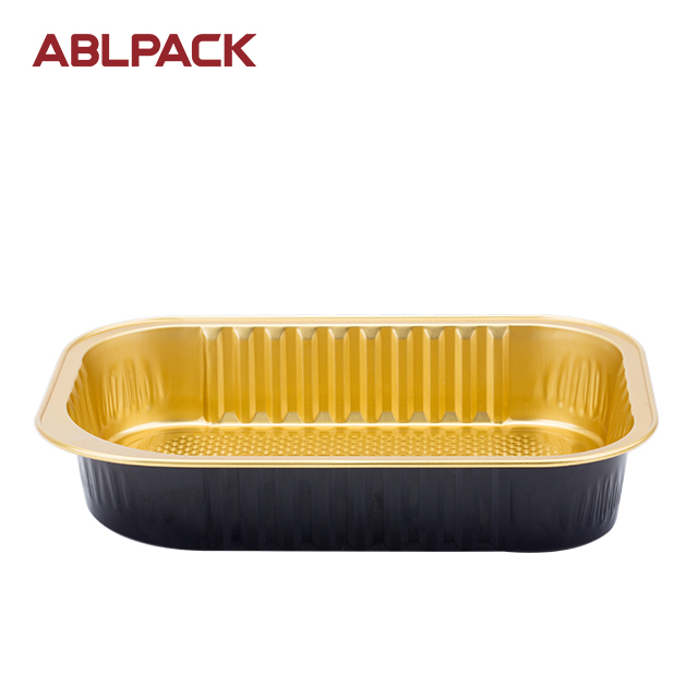 ABLPACK 320ML/ 10.7 OZ  Rectangular shape aluminum foil container with plastic lid