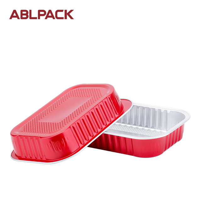 ABLPACK 320ML/ 10.7 OZ Rectangular shape aluminum foil container with plastic lid ABLPACK 320ML/ 10.7 OZ Rectangular shape aluminum foil container with plastic lid