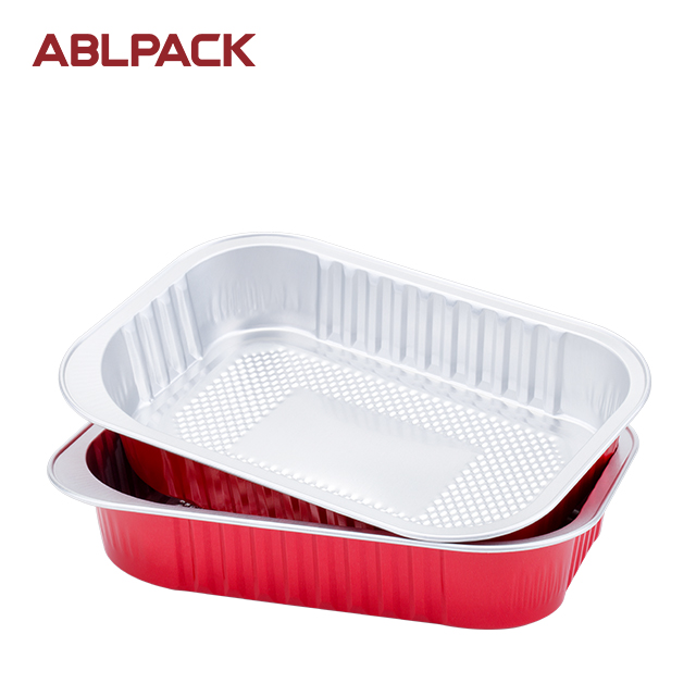 ABLPACK 320ML/ 10.7 OZ Rectangular shape aluminum foil container with plastic lid ABLPACK 320ML/ 10.7 OZ Rectangular shape aluminum foil container with plastic lid