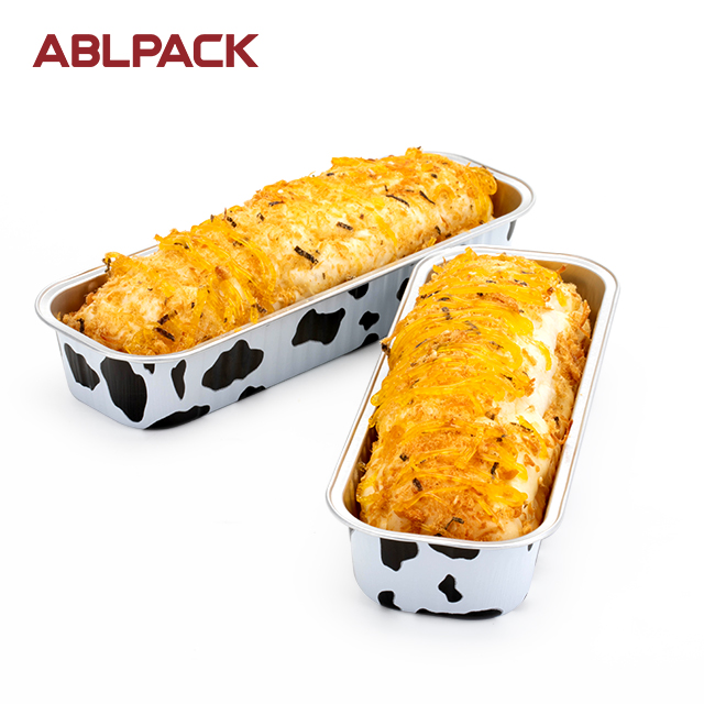 ABLPACK 335ML/ 12 OZ rectangular shape aluminum foil loaf pan with PET lid
