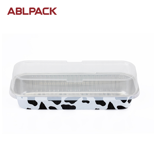ABLPACK 335ML/ 12 OZ rectangular shape aluminum foil loaf pan with PET lid ABLPACK 335ML/ 12 OZ rectangular shape aluminum foil loaf pan with PET lid