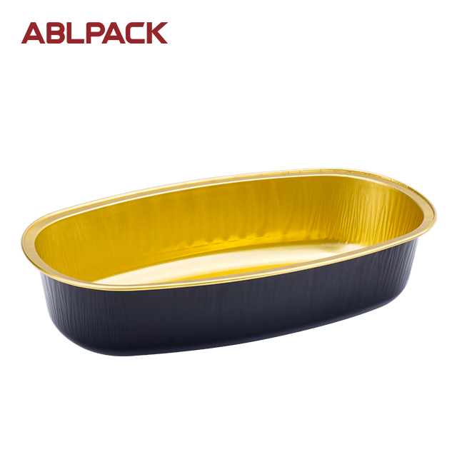 China High Quality Takeaway Food Packaging Factories – ABLPACK 350 ML/12.3 OZoval shape aluminum foil baking tray with high pet lid – ABL Baking detail pictures