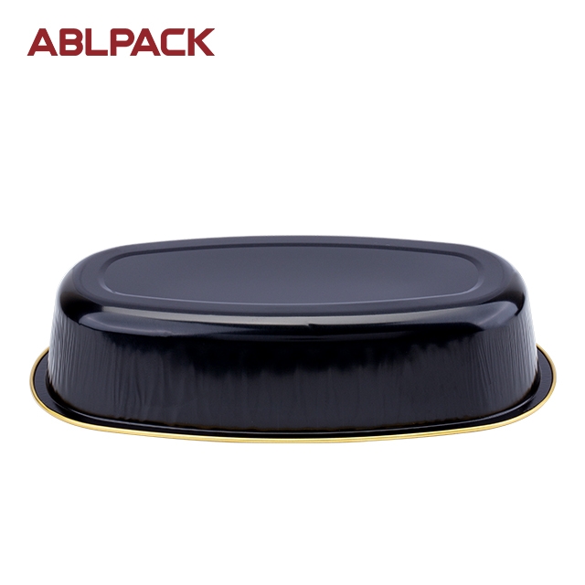China High Quality Takeaway Food Packaging Factories – ABLPACK 350 ML/12.3 OZoval shape aluminum foil baking tray with high pet lid – ABL Baking detail pictures