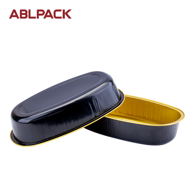China High Quality Takeaway Food Packaging Factories – ABLPACK 350 ML/12.3 OZoval shape aluminum foil baking tray with high pet lid – ABL Baking detail pictures