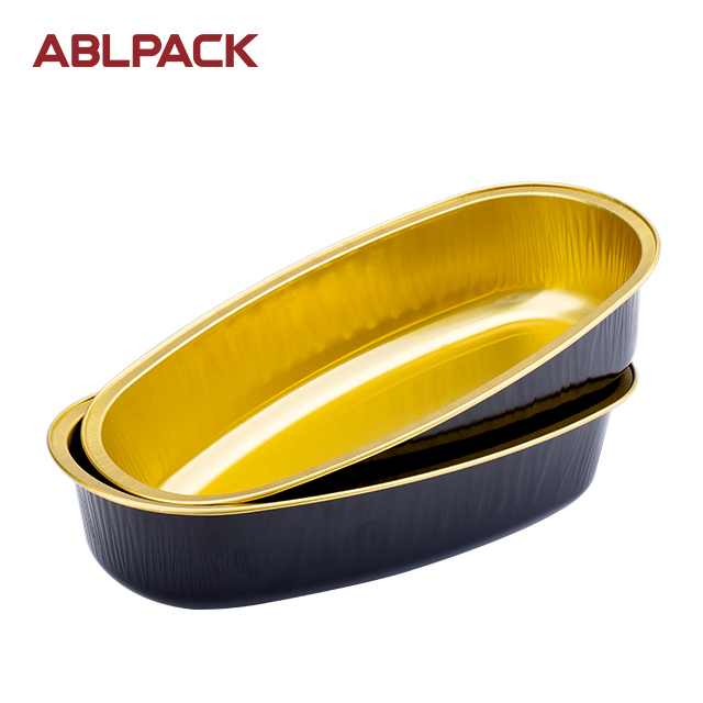 China High Quality Takeaway Food Packaging Factories – ABLPACK 350 ML/12.3 OZoval shape aluminum foil baking tray with high pet lid – ABL Baking detail pictures