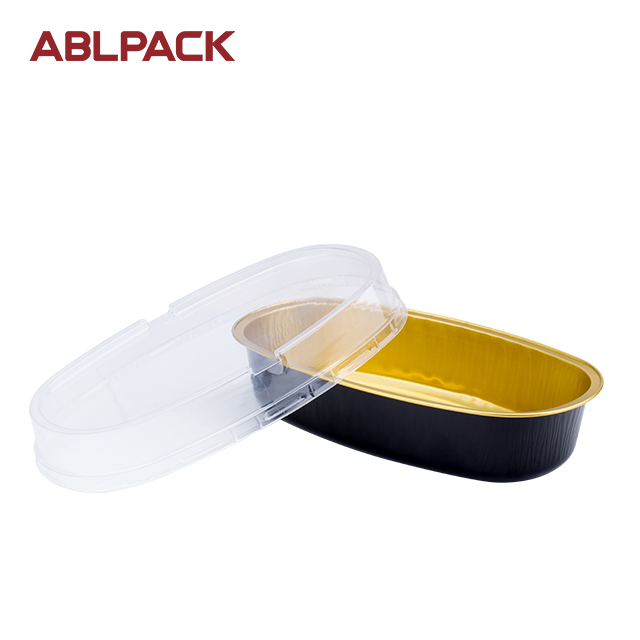 China High Quality Takeaway Food Packaging Factories – ABLPACK 350 ML/12.3 OZoval shape aluminum foil baking tray with high pet lid – ABL Baking detail pictures