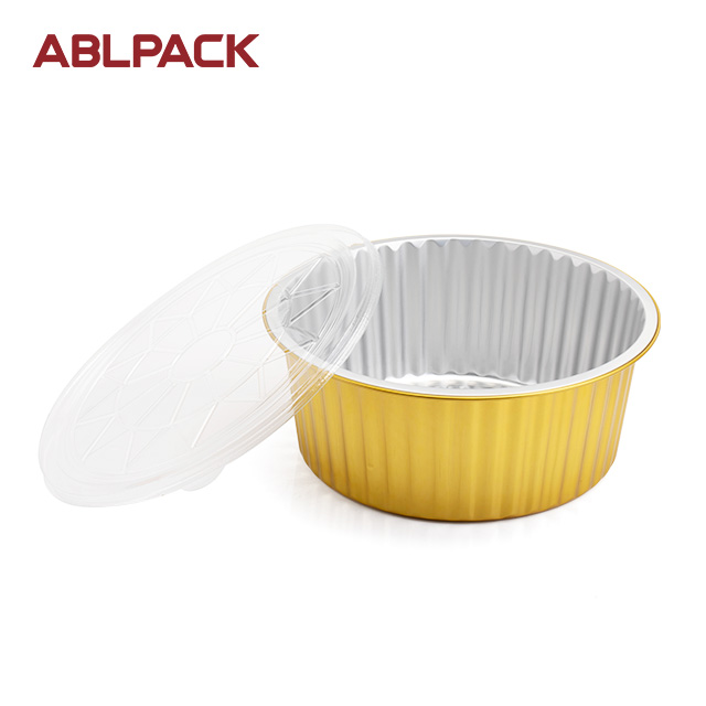 ABLPACK 3600ML/ 128 OZ round shape aluminum foil container with plastic lid ABLPACK 3600ML/ 128 OZ round shape aluminum foil container with plastic lid