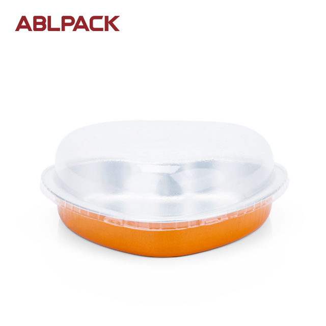 ABLPACK 375ML/ 13.2 OZ big heart shape aluminum foil pan with dome lids ABLPACK 375ML/ 13.2 OZ big heart shape aluminum foil pan with dome lids