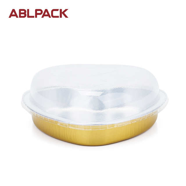 ABLPACK 375ML/ 13.2 OZ big heart shape aluminum foil pan with dome lids ABLPACK 375ML/ 13.2 OZ big heart shape aluminum foil pan with dome lids