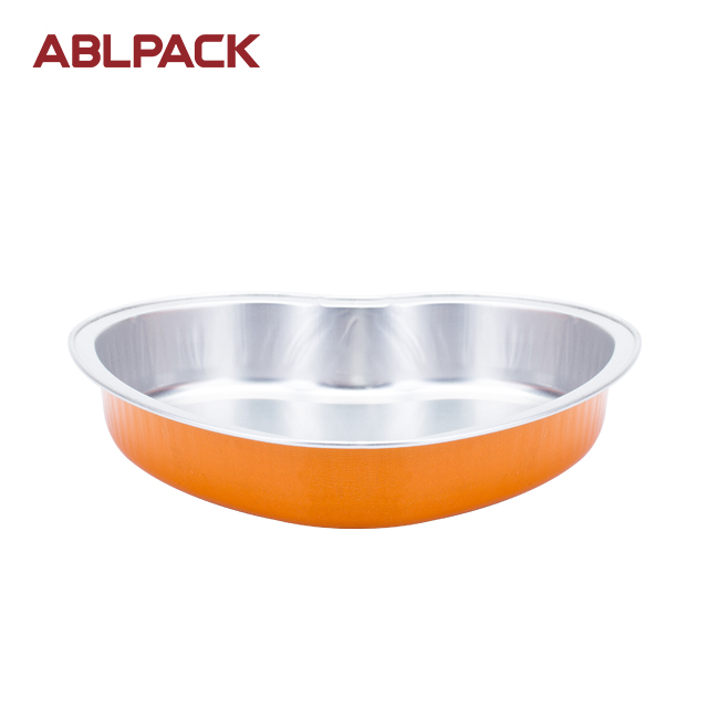 ABLPACK 375ML/ 13.2 OZ big heart shape aluminum foil pan with dome lids ABLPACK 375ML/ 13.2 OZ big heart shape aluminum foil pan with dome lids