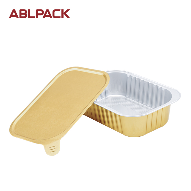 ABLPACK 450ML/ 15 OZ  rectangular shape aluminum foil tray with alu lid