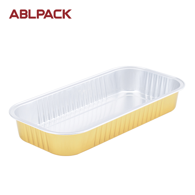ABLPACK 500 ML/16.7 OZ Rectangular aluminum foil baking tray with PET lid