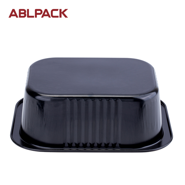 China High Quality Half Size Aluminum Pan Suppliers –ABLPACK 555 ML/ 19OZsquare shape aluminum foil baking tray with high pet lid – ABL Baking detail pictures