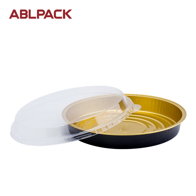 China High Quality Disposable Aluminum Food Containers Factories – ABLPACK 580 ML/19.3 OZaluminum foil round baking pan with PET lid – ABL Baking detail pictures
