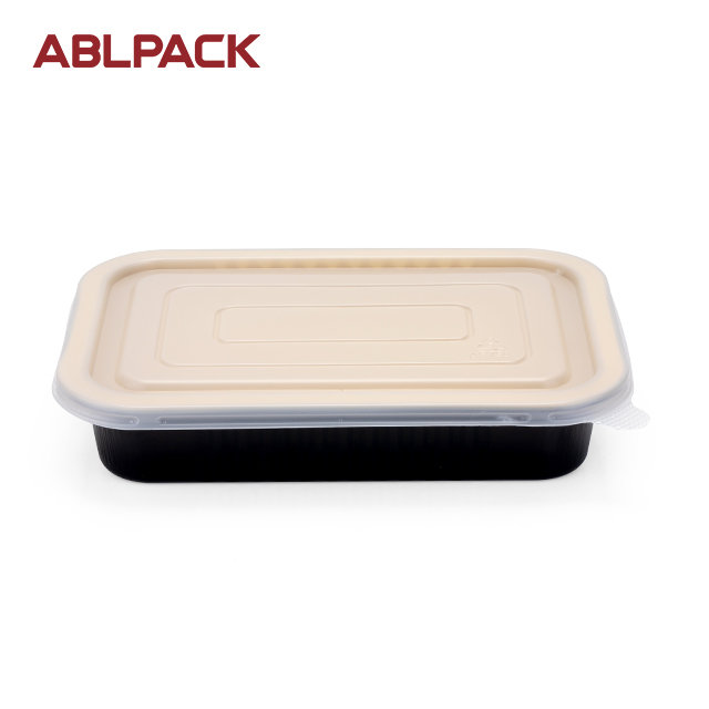 High-Quality Disposable Aluminum Cookware: ABLPACK 590ML Baking Pans with PET Lid High-Quality Disposable Aluminum Cookware: ABLPACK 590ML Baking Pans with PET Lid