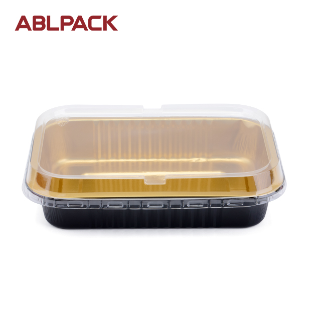 ABLPACK 590ML/ 19.9OZ Rectangular shape aluminum foil baking pans with PET lid